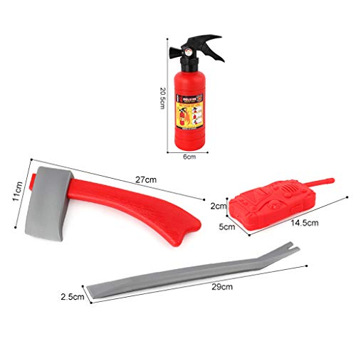 MINGSTORE 4pcs/Set Children Firefighter Fireman Cosplay Toys Kit Fire Extinguisher Intercom Axe Wrench Gifts for Kids