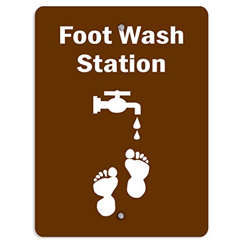 Panneau de station de lavage des pieds en alu et métal durable pour l'extérieur