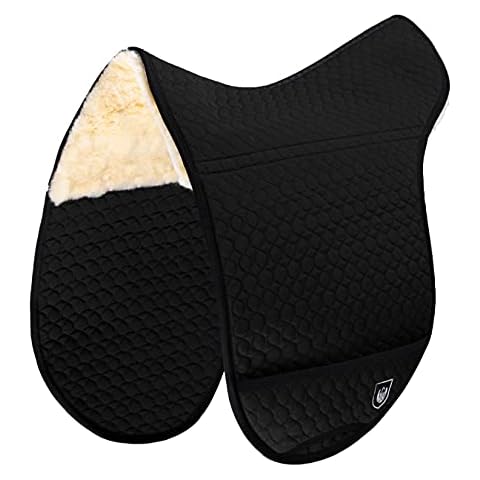 Werner Christ Lammfell Satteldecke für Fellsattel Basic Plus und Premium Plus anatomische Sattelunterlage aus echtem medizinischem Fell, erhältlich in schwarz & braun, Größen: Warmblut, Pony, Shetty Cover