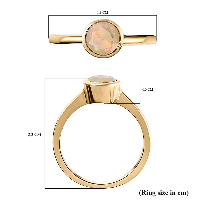 Image of 925 Sterling Silver 18K Gold Plated Birthstone 2 Ct Solitaire Natural Gemstone Ring for Women | Fine Jewelry Gift for Wife, Girlfriend, Sister, Birthday, Anniversary, Rakhi, Rakshabandhan, Valentine's