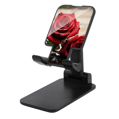 Support de téléphone réglable et pliable à motif roses pour les appels vidéo