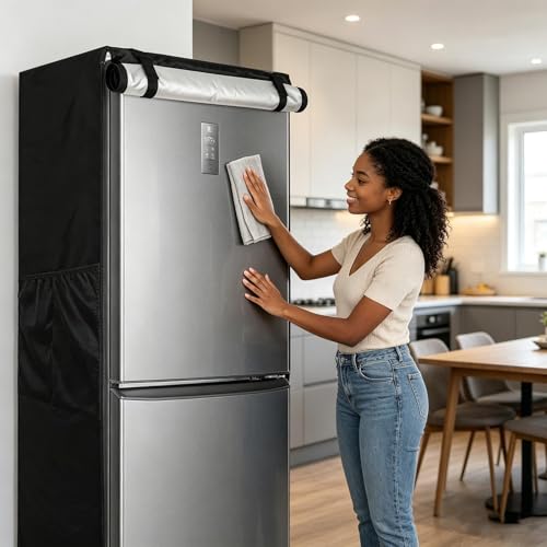 Housse de réfrigérateur extérieure imperméable avec fermeture éclair