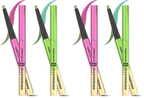 Image of Glam21 Prismatic 5D Eyeliner| Waterproof | Smudge proof | Long lasting eyeliner with easy application | Creamy Formula | Multichrome Effect Bold Color Payoff | Pack Of 4 - 0.4gm Each (Mirage & Starlight)