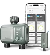 Johgee Wi-Fi Watering Computer with WiFi Hub, Smart Irrigation Timer with App/Voice Control, Automatic Garden Irrigation Clock for Garden, Waterproof IPX5 Johgee Wi-Fi Watering Computer with WiFi Hub, Smart Irrigation Timer with App/Voice Control, Automatic Garden Irrigation Clock for Garden, Waterproof IPX5