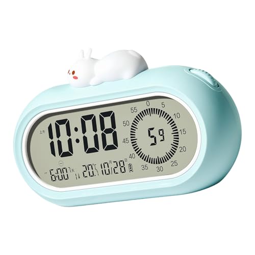 Oxxggkao Temporizador digital multifuncional con 3 alarmas, luz nocturna, visualización de temperatura, fácil operación, gestión del tiempo en casa, temporizador de horneado con pantalla