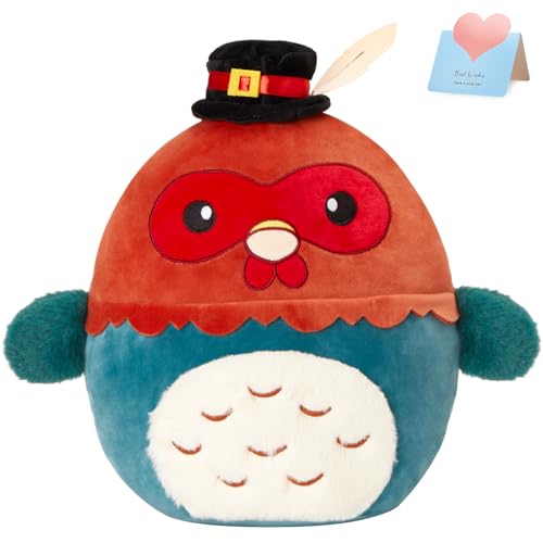 CozyWorld Thanksgiving Chicken Plush, 12â€ Turkey Bird Plush Toy, Cute Chicken Stuffed Animal Gift Kids Autumn Fall Home Decor