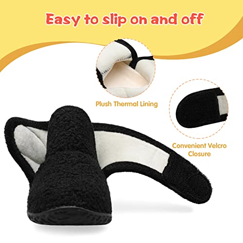 Leisfit LF-A03KDMX-BLACK-132 Baby Booties Boys Girls Boots Infant House Slippers Warm Soft Lightweight House Shoes thumb #1