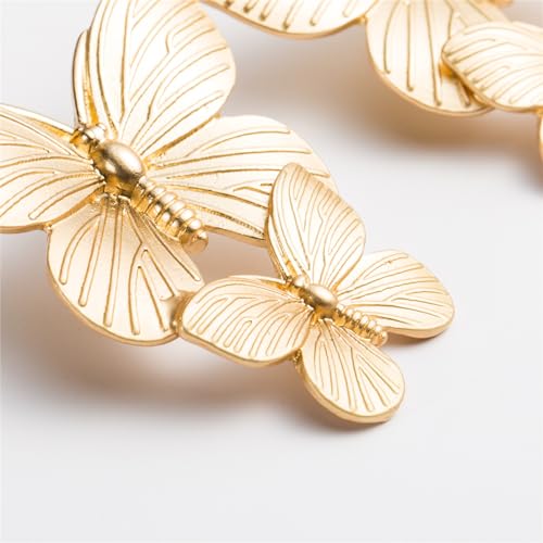 Boho Vivid Butterfly Dangle Earrings for Women,Dainty Long Gold Butterfly Dangle Drop Earrings Wedding Party Jewelry Gifts4