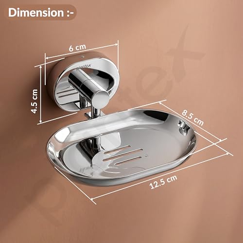 Image of Plantex J4 Stainless Steel Wall Mounted Soap Holder for Bathroom /Soap Holder for Kitchen /Soap Stand for Bathroom /Bathroom Accessories (Chrome Finish) Onix