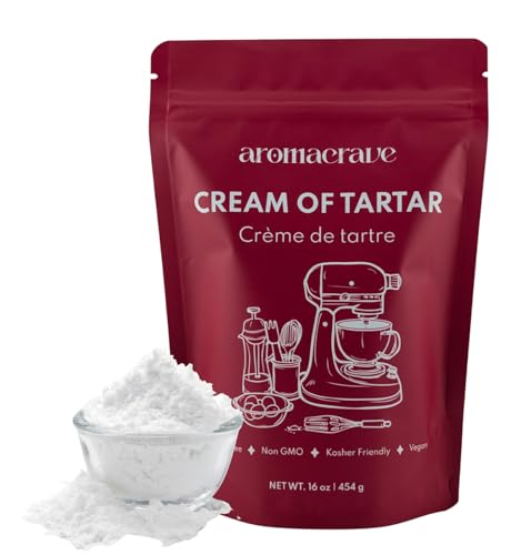 AROMACRAVE Cream of Tartar Powder, High-Purity Potassium Bitartrate for Baking