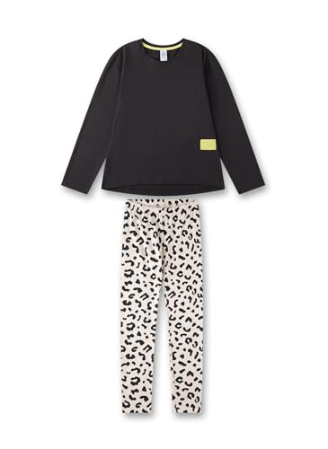 Sanetta Mädchen-Schlafanzug Schwarz | Hochwertiger Und Bequemer Pyjama Aus Baumwolle Für Mädchen 164