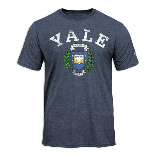 Barnesmith Yale University Bulldogs Short-Sleeve Ring Spun T-Shirt, Laude, Navy, Large