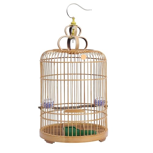 ヴィンテージ バードケージ、インコ ケージ, 鳥籠, り鳥小屋, 下げ式ラウンド オカメインコケージ フィーダーとフック付き、オウム インコ フィンチ オカメインコ カナリア用バードケージハウス