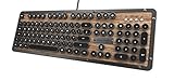 teclado vintage mercadolibre Bluetooth / USB: si se selecciona el modo USB, simplemente conecta el cable tipo C suministrado al ordenador para utilizar el teclado. Incluso durante el proceso de carga, el teclado todavía se puede utilizar