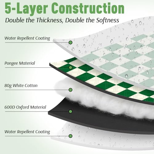 Doonly Picnic Blanket, 78\" x 78\" Large Waterproof Sandproof Beach Blanket, Foldable Outdoor Blanket Gingham Picnic Mat for Beach, Camping, Park, Grass, Lawn, Travel (Green) - Thumbnail 4