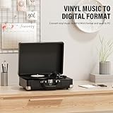 DIGITNOW!Three Speeds Turntable Retro Record Player with Built-in Stereo Speakers, Supports USB, RCA Output , Headphone Jack , MP3 , Mobile Phones Music Playback,Suitcase Design - Image 4