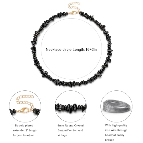 Vinswet Choker Necklace for Women Real Stone and Crystals Necklaces 4mm Beaded Choker Jewelry Meditation Gemstone Gift for Women — view 5