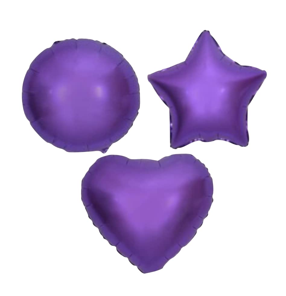 Dark Purple Heart Satin Foil Balloon, 45cm (2 pack)