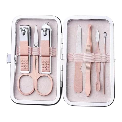 マニキュアペディキュアキット、女性用マニキュアキット - マニキュアペディキュアキットポータブル旅行用爪切り 7 個マニキュアセット | 爪切りキット、爪洗浄キット、家庭、旅行、日常生活用のマニキュアツール