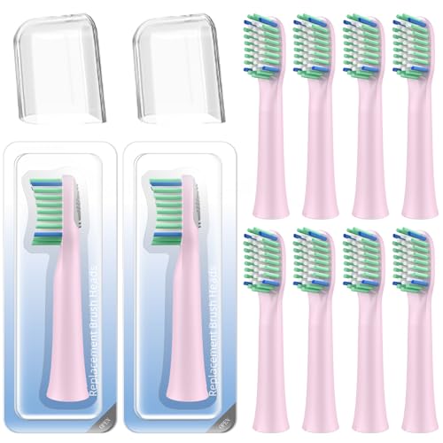 Toolsy Paquete de 10 cabezales de repuesto para cepillos de dientes compatibles con cepillo de dientes eléctrico Rtauys M5 Sonic (Sakura Pink, 10 unidades (paquete de 1))