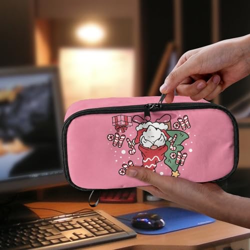 Image of Christmas Kids Large Pencil Case for Boys Girls Adorable Pencil Case,Cute Elf Pencil Bag for 2Nd 3Rd Children Pencil Container with Multi Slot Box Pencil for Back to School Gifts