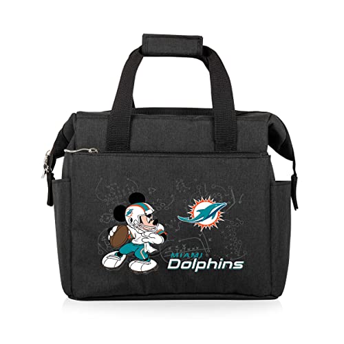Image of PICNIC TIME NFL Mickey Mouse On The Go Lunch Bag - Soft Cooler Lunch Box - Insulated Lunch Bag, (Black)