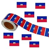 PIBIMoicy 500 Pcs Haiti Flag Stickers Decor Haitian National Day Country Birthday Party Favors Sports Bunting Events Patriotic Independence Day Festival Supplies Label Sticker