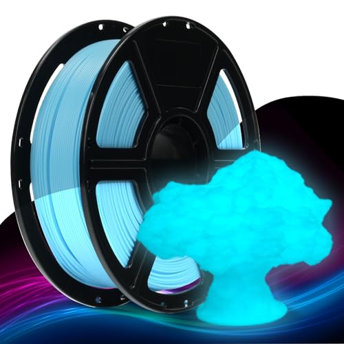 Image of FLASHFORGE Rapid PLA Filament 1.75mm Luminous Blue, 500mm /s High Speed Printing, Glow in the Dark 3D Printer Filament 1kg Spool, Dimensional Accuracy + /- 0.02mm, Brilliant, Long-Lasting Glow