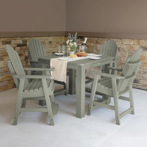 Image of highwood Hamilton 5 Piece Square Counter Height Dining Set, Eucalyptus