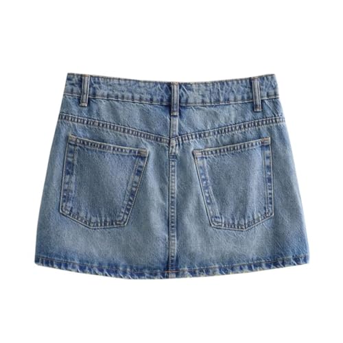 Women’S Mini Skirts Denim Style Casual Chic Classic Pocket Denim Skirt Suitable for Daily Wear3