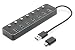 Produktbild Digitus DA-70248 7 Port USB 3.0-Hub drehbar, einzeln schaltbar, LED-Anzeige Dunkelgrau