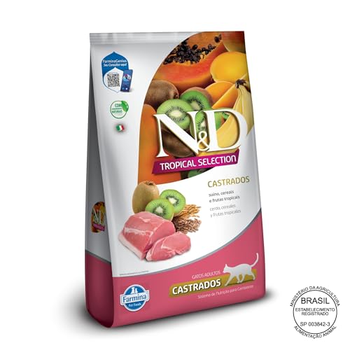 Farmina N&D Tropical para Gatos Adultos de Todas as Raças Sabor Suíno, Cereais e Frutas Tropicais 7K
