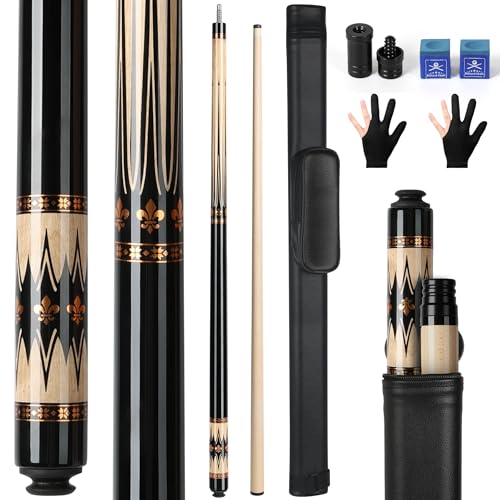 AKLOT Pool Queue, 58\" Professioneller Billiard Köe Kanadisches Ahornholzqueue mit Billardqueue-Koffer 20 oz AKLOT Pool Queue, 58\" Professioneller Billiard Köe Kanadisches Ahornholzqueue mit Billardqueue-Koffer 20 oz