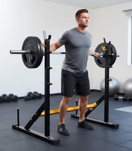 Image of Protoner Joint Squat Stand with Safety Holders, Heavy Duty Metal Frame, Adjustable Height, for Squats and Bench Press