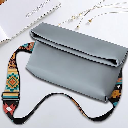 Image of Wide Bag Straps Replacement Crossbody Geometric Aztec Guitar Straps for Handbags /Purses /Messenger /Duffel Bags Backpack Straps Replacement Adjustable Length from 30 inch to 50.3 inch