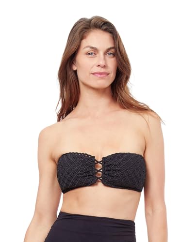 Haut de maillot de bain bandeau galbant noir 48 pour un maintien parfait sans bretelles