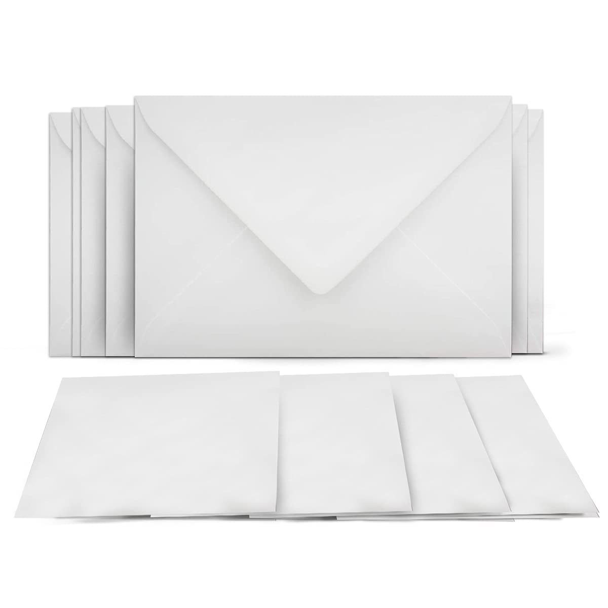400 Klappkarten mit Umschlägen Set Weiss - DIN A6 Blanko Doppelkarten 14,8 x 21 cm (160 g/m²) - DIN C6 Umschlag 11,4 x 16,2 cm (100 g/m²) Nassklebung - Grußkarten Einladungskarten Hochzeit