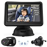 Antion 録画対応車用ベビーモニター 4.3インチ IPS液晶 AHD1080P 見守りモニター 自動ナイトビジョン 暗視性能強化 車内監視カメラ 150°広角 USB給電 配線簡単 日本語説明書 出産祝いギフト 育児グッズ