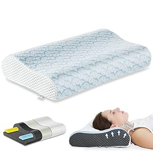 Joynox Kopfkissen, Orthopädisches Kopfkissen aus Memory-Schaum, Ergonomisches Kissen, Nackenhörnchen, Höhenverstellbares Seitenschläferkissen, Antischnarchkissen Schlafkissen, 60 x 35 x10 cm