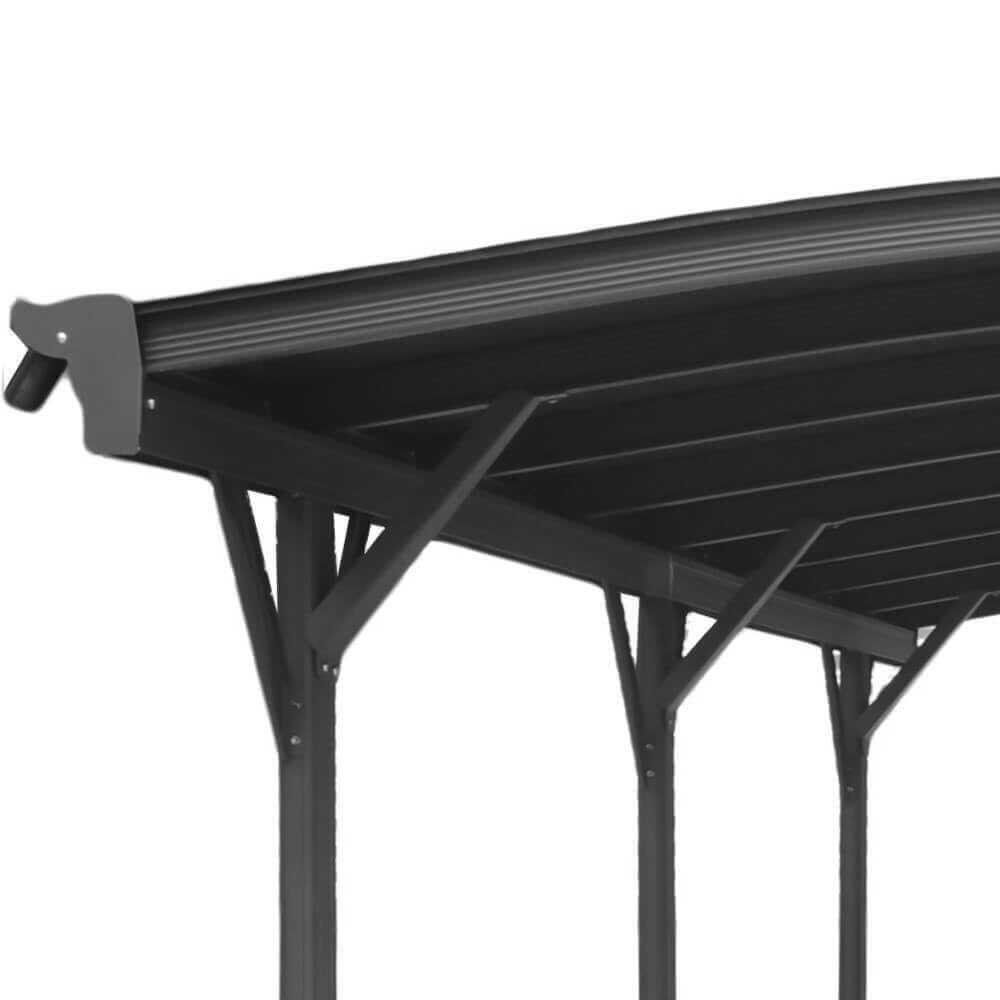 Home Deluxe - Design Carport - FALO, Anthrazit - Maße: 505 x 300 x 226/240 cm - inkl. Montagematerial I Autoüberdachung Garage Unterstand