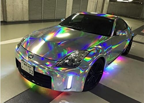 Image of WALLMATE Vinyl Car Wrap Sticker Air Release Bubble Free Rainbow Sticker Wrap Sheet (15X220 Inch, Rainbow Wrap Sheet)