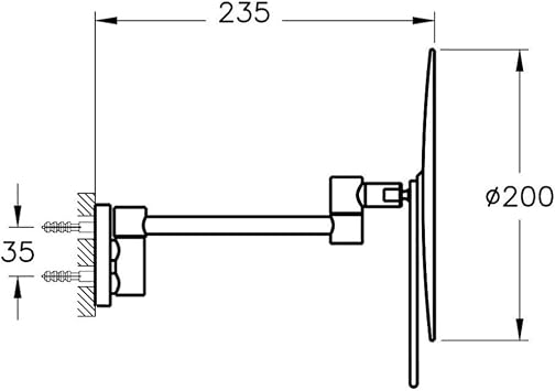 VitrA Origin A4489536 Makyaj Aynası, Duvardan, Mat Siyah