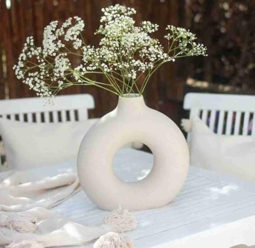 Image of Minimalist Ceramic Donut VASES (6 inches Dia) | Single Pc.