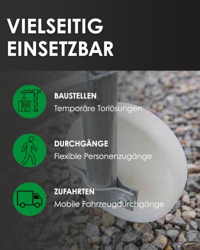 Zaundirekt Bauzaun Rolle mit Halterung für Bauzauntore 190 mm
