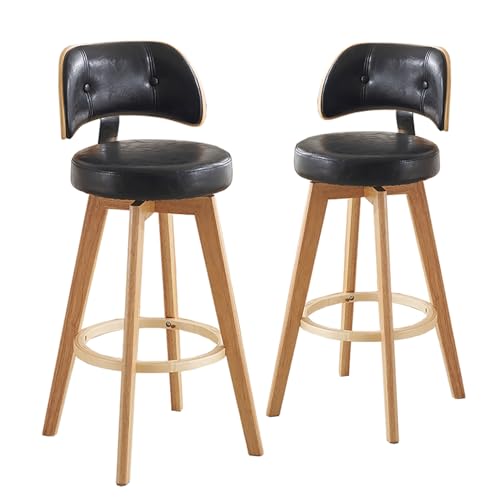 Taburetes Altos de Cocina Madera con Respaldo Marca HYUFEIAO