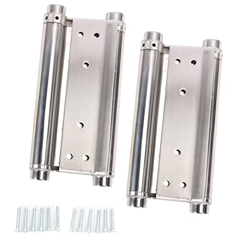 Pair Of 8" Heavty Duty Double Action Spring Hinges, Self Closing Door Hinges For Cafe Saloon Pub Swinging Doors, 201 Stainless Steel, Including Pins And Screws #TOP5