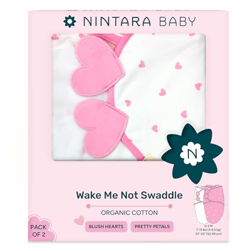 Image of NINTARABABY Swaddle Wrap for Newborns - Organic Cotton, 21 inch x 10 inch | Wake Me Not Swaddle with Baby-Safe Velcro, Ultra-Soft & Snug Sleep Sack, Breathable Swaddling Blanket, Gifts for 0-3 Months