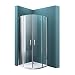 Produktbild Dusche Viertelkreis 80x80 Duschabtrennung Duschwand ESG-Sicherheitsglas Dusche NANO Ravenna52K