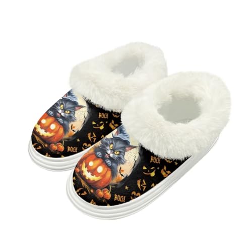 GIFTPUZZ Women's Fuzzy House Slippers Winter Comfy Faux Fur Bedroom Shoes for Women Indoor and Outdoor Size 5.5-12.5