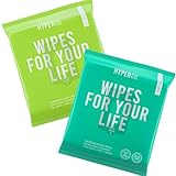 HyperGo No Rinse Shower Wipes for Adults, Extra Large Disposable Washcloths, 2 Scents Bundle Mint & Cucumber